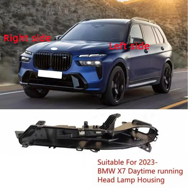 

Для BMW X7 G07 2023 2024, замена основания фары, дом для дневных ходовых огней, черная задняя задняя крышка