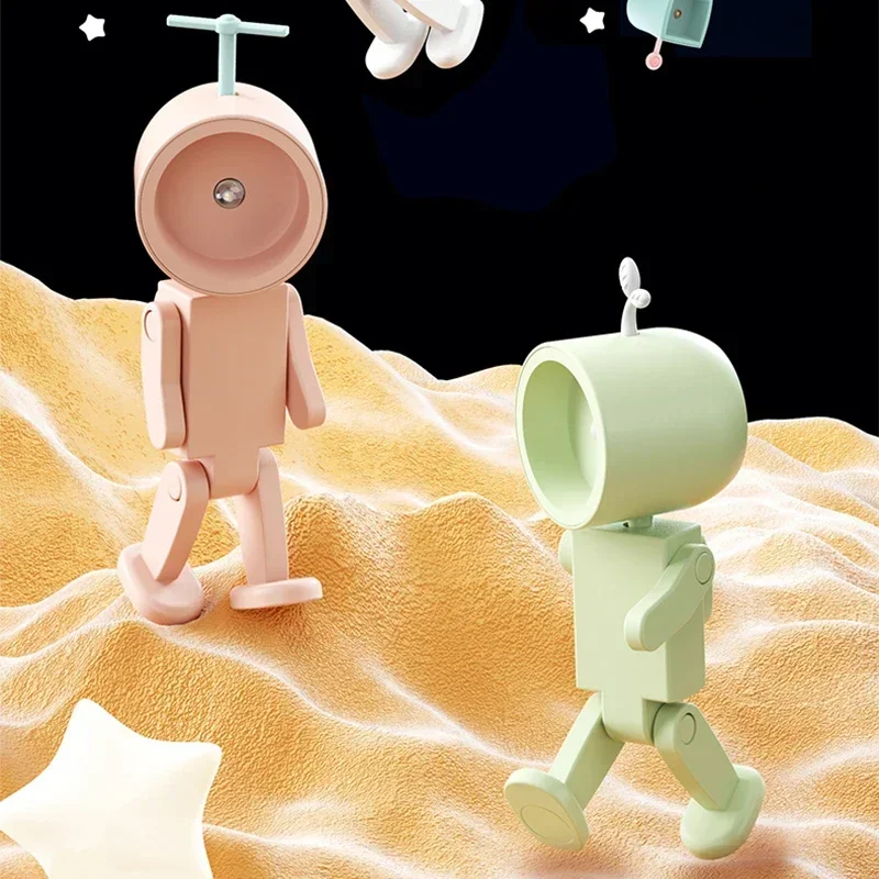 Креативный магнитный ночник астронавта, светодиодный мини-квадратный робот с батарейным питанием, книжная лампа, настольная прикроватная тумбочка, деревянный декор, окружающий свет