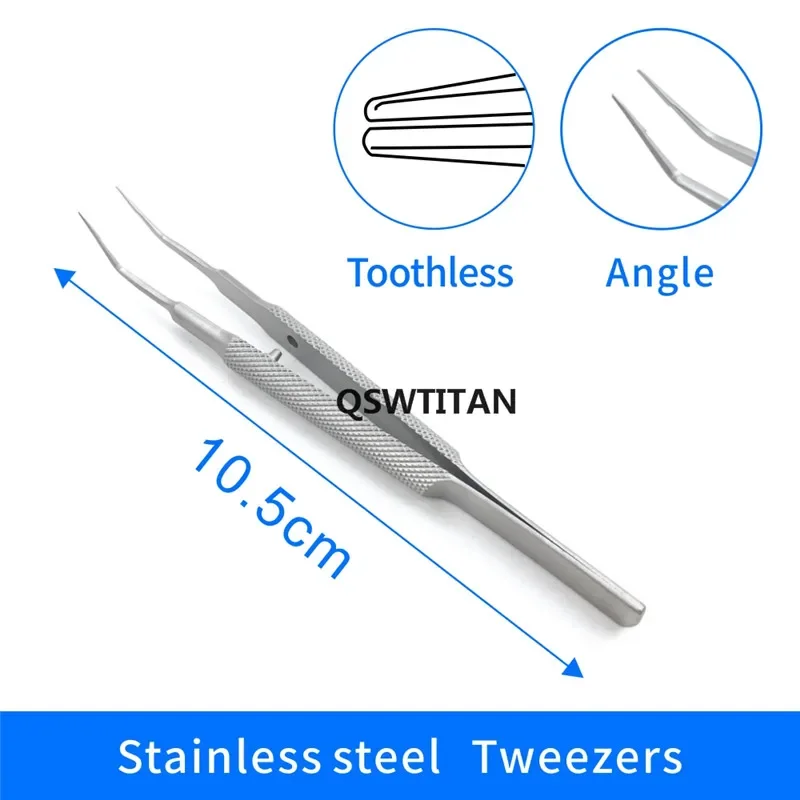 Ophthalmic Micro Forceps Round Handle Ophthalmic Tweezers Eye Surgical Instruments 10.5cm/14cm/16cm/18cm Stainless Steel