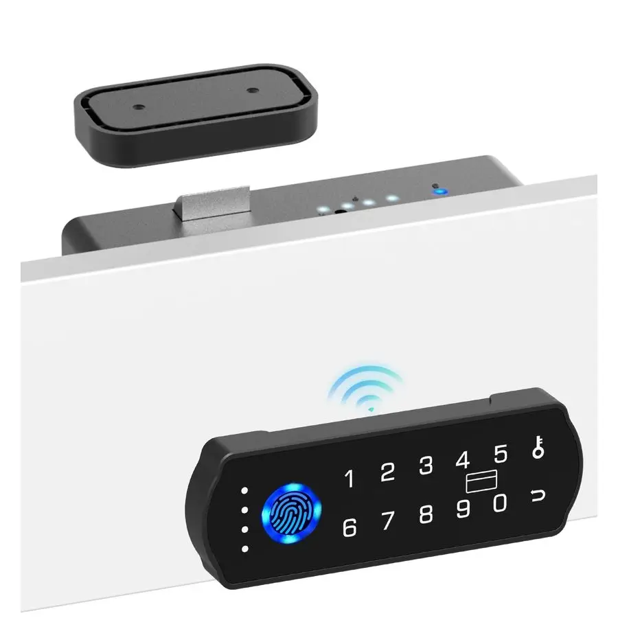 Baby Proofing Smart Cabinet Locks, Child Proof Fingerprint Drawer Locks, Hidden Adhesive Code Keypad RFID Bluetooth Keyless Lock