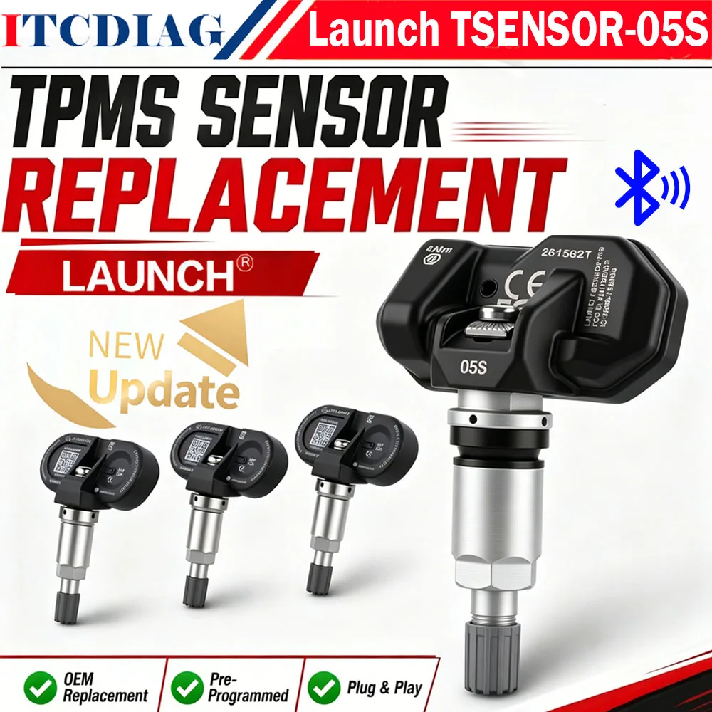 LAUNCH TSENSOR-05S Sensor RF Sensor 315/433MHz 2in1 Car Tire Pressure Repair Tool Program with LAUNCH CRT5011E I-TPMS PK LRT05