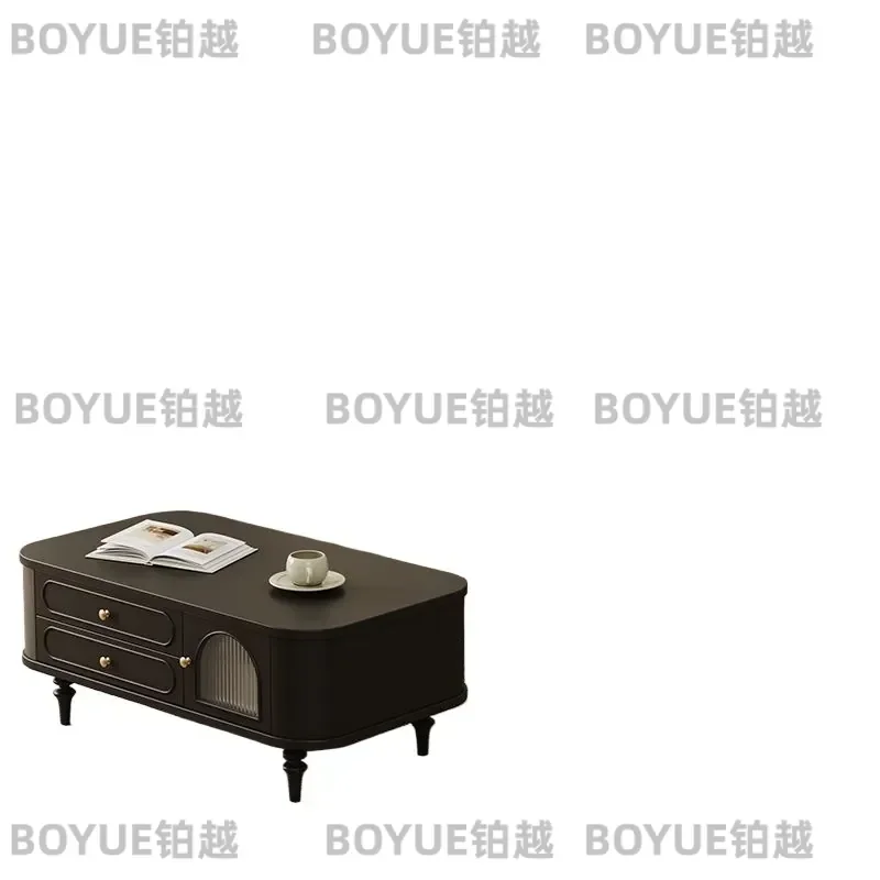 for New Chinese Style TV Cabinet Simple Medieval Solid Wood French Retro Home Tea Table Two-piece Set Side Cabinet