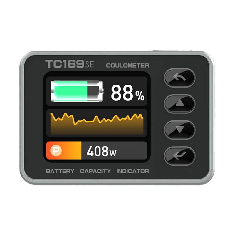 【HOT-SELL】High-Precision Color Screen Coulomb Meter TC169SE Battery Voltage And Current Meter Lithium Battery Capacity Tester