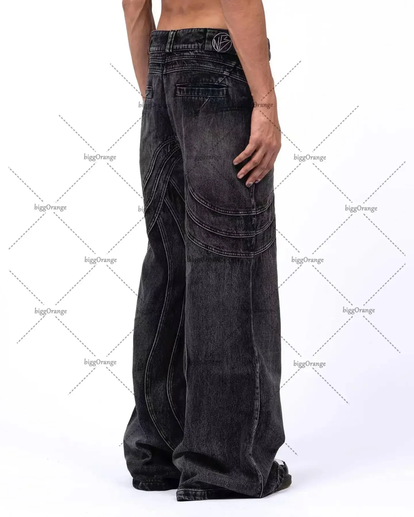 2024 Streetwear Y2K Punk Hip Hop Jeans Männer Frauen Küste Arbeit Kleidung Zerrissene Stil Lose Gewaschen Kleidung Männer Boden Wischen Hosen