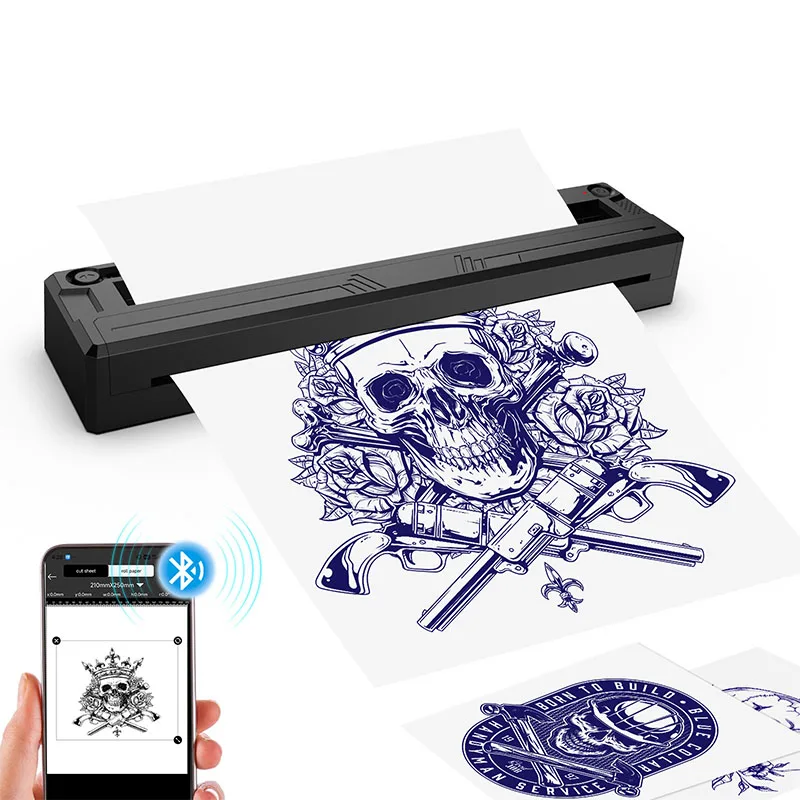 Portable Bluetooth Tattoo Stencil Printer A4 Multi Size 58/80/112/210mm Thermal Tattoo Transfer Copier Machine for Tattoo Studio