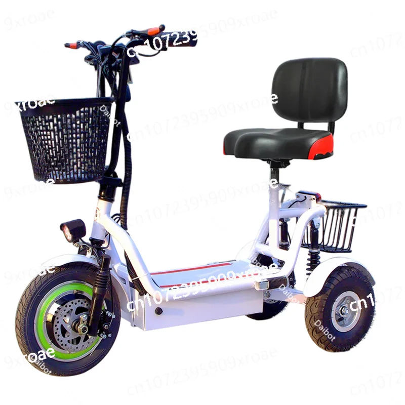 

For Adults Women Folding Mobility Scooter Long Range 60km Lightweight Family With 2 Basket 350W 3 Wheel Electric Scooter