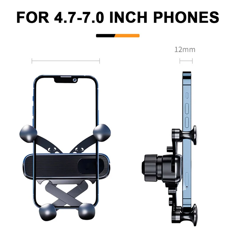 SEAMETAL Car Air Vent Phone Holder Gravity Stable Phone Mount Telescopic Mini Auto Air Outlet Smartphone Holder for 4.7-7 Inch