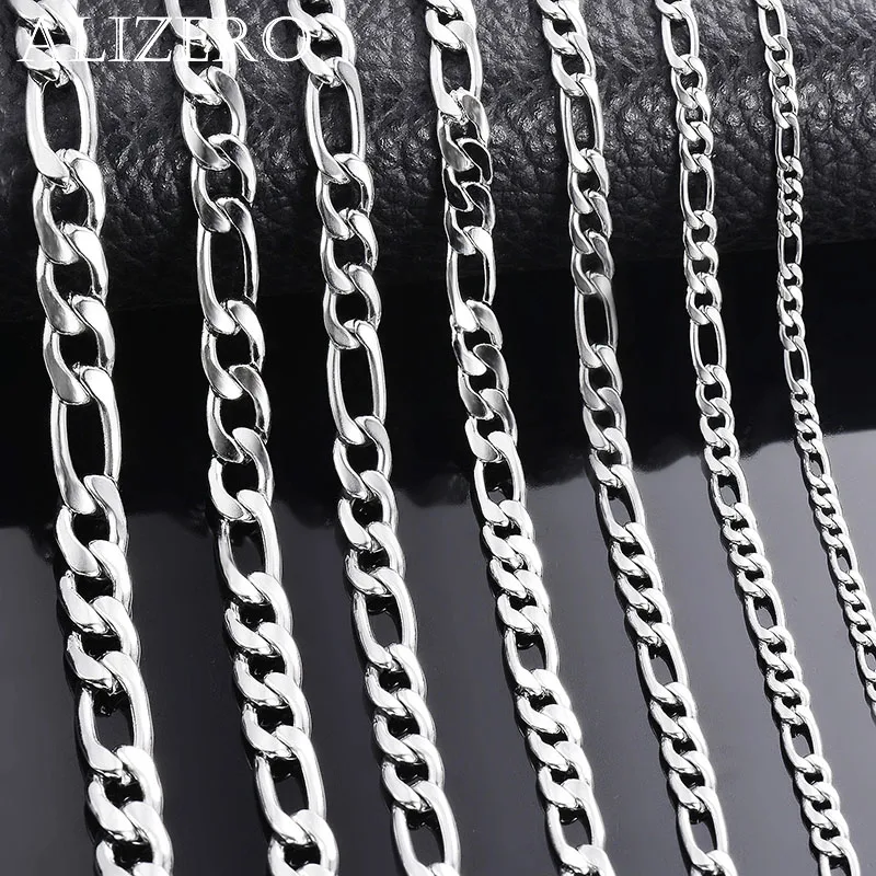 Wholesale 925 Sterling Silver Necklace 2-12mm Width 40-75cm Long Chain Lobster Clasp Men and Women Engagement Jewelry