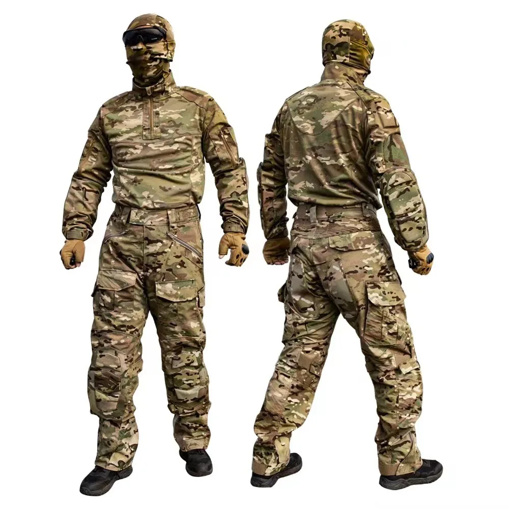 Russian Camouflage Suit Men\'s G3 Frogman Combat Training Jacket G4 Tactical Trousers Outdoor Camping Hunting Military Fan Sets