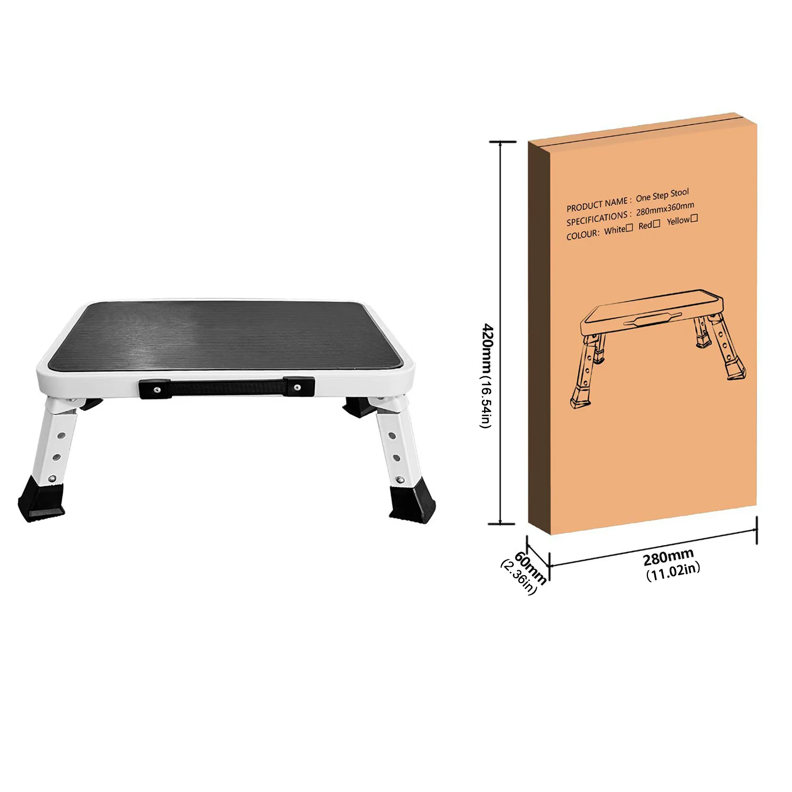 1 خطوة قابلة للطي الثقيلة سلم مع دواسة واسعة المضادة للانزلاق خطوة البراز خفيفة الوزن خطوة البراز لتخزين المرآب المنزلية