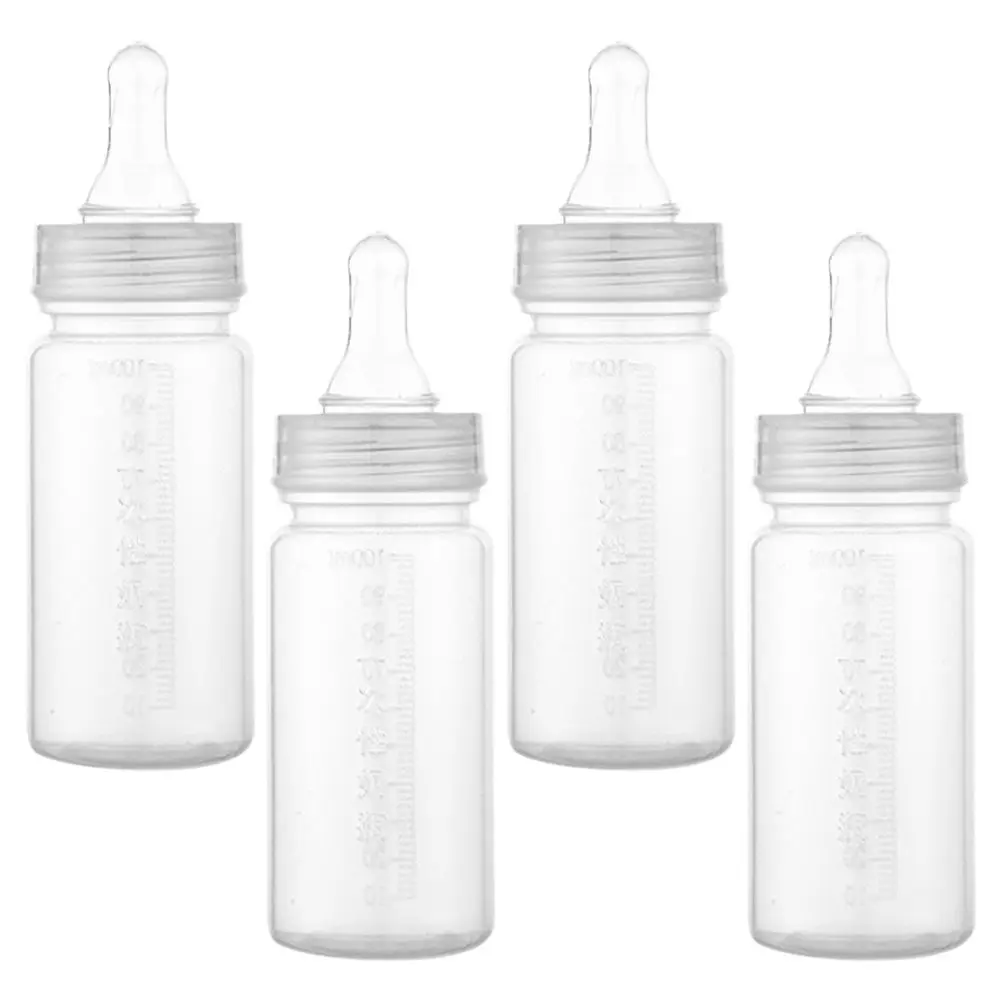 

4Pcs Infant Bottle Disposable Baby Bottles 0-3 Months Plastic Nursing Bottle with Scale Leak-Proof Design for Outdoors