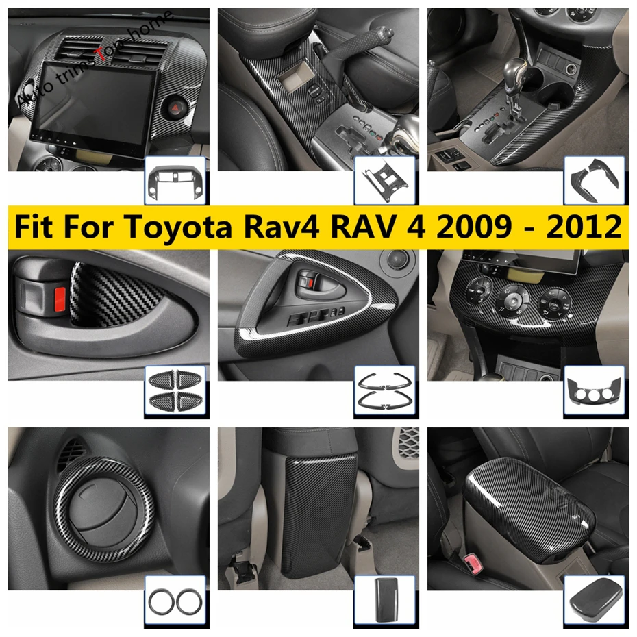 

Hand Brake Frame Gear Shift Panel Door Handle Bowl Window Lift Button Cover Trim Fit For Toyota Rav4 2009 - 2012 Car Accessories