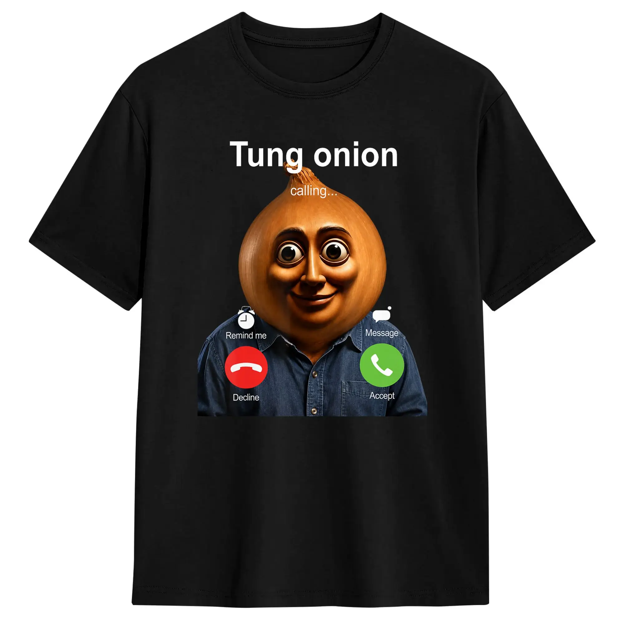Fashion Tung Onion is Calling Brainrot Meme T-Shirts for Men Crew Neck Pure Cotton T Shirts  Short Sleeve Tee Shirt Summer Tops