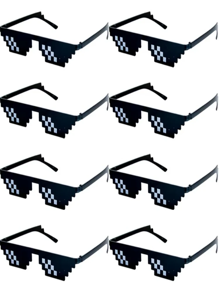 1–8 Stück Mosaik-Sonnenbrillen, coole Party-Vintage-Brillen für Männer, pixelierte Sonnenbrillen, lustige Damenbrillen