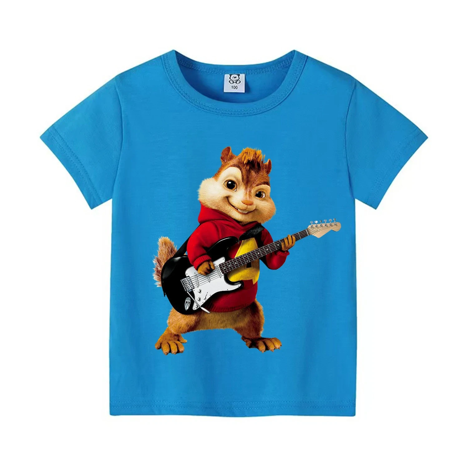 

Summer Boys Girls Cute Cartoon Alvin And The Chipmunks 3d Print Clothes Child Short-Sleeved T-Shirt Cotton Tops Kids Clothing