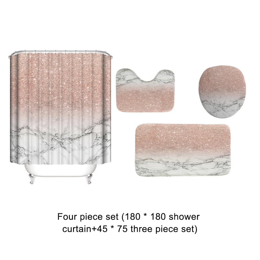 Durable Curtain Shower For Bath - Easy To Install And Multi-functional Easy To Clean Shower Curtain Set For Bathroom