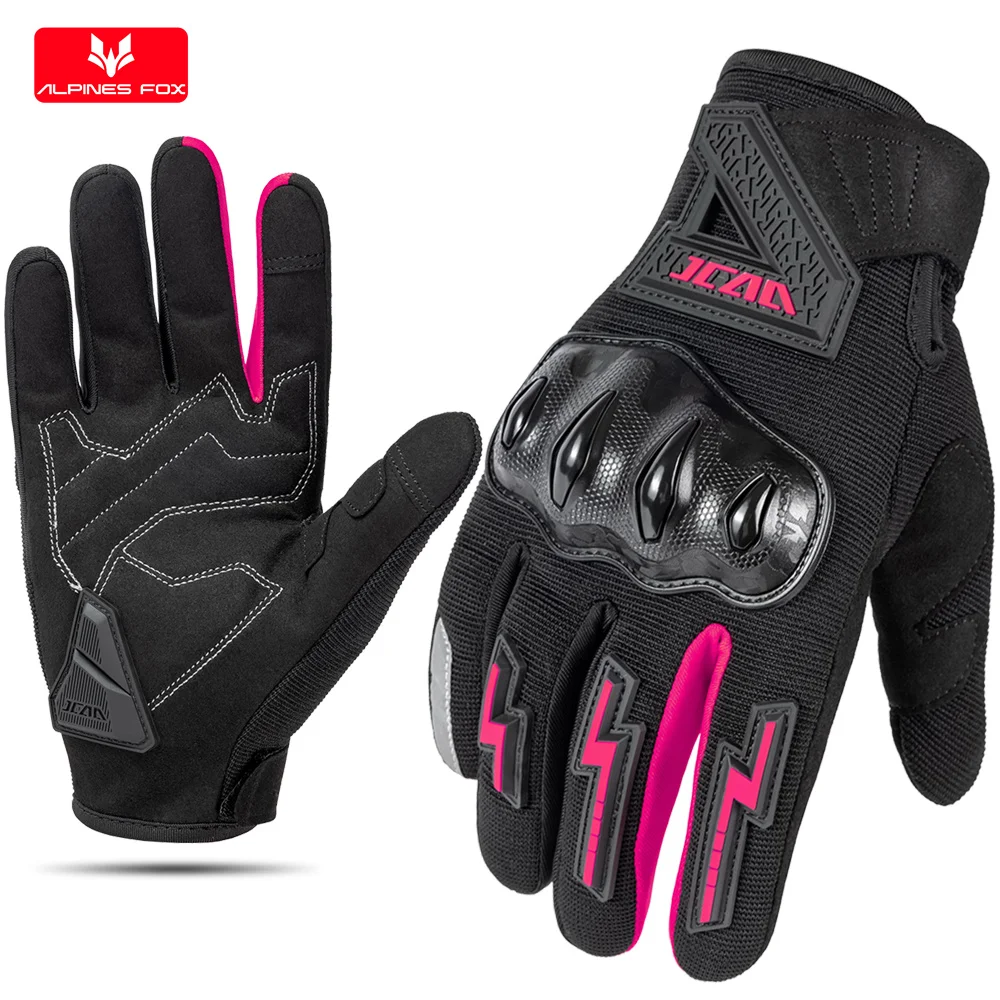 

Summer Breathable Motorcycle Cycling Glove Touchscreen Motocross Glove Men Black Lady Pink Full Finger Motorbike Riding Gloves