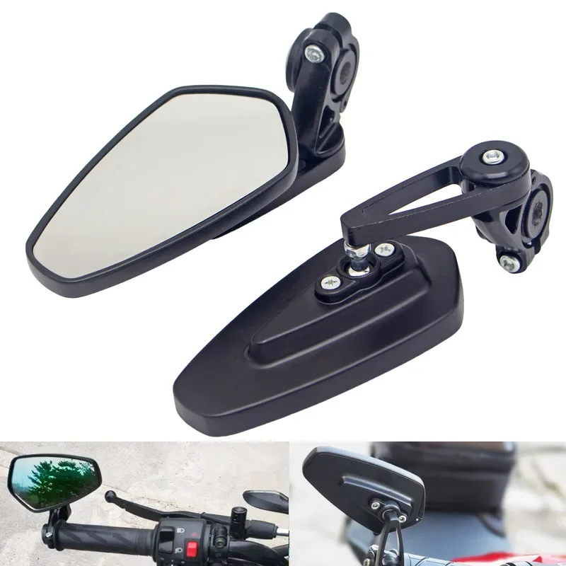 

Motorcycle 22mm Handle Bar End Foldable Side Mirrors for Haojue Suzuki Honda Kymco KTM SYM Yamaha 125cc-600cc Adjustable Glasses