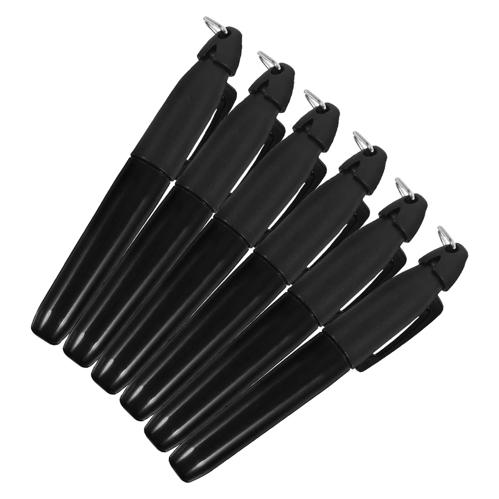 

6 Pcs Drawing Marker Pens ABS Material Iron Hooks Durable Triangle Design Golf Ball Alignment Color Golf Supplies