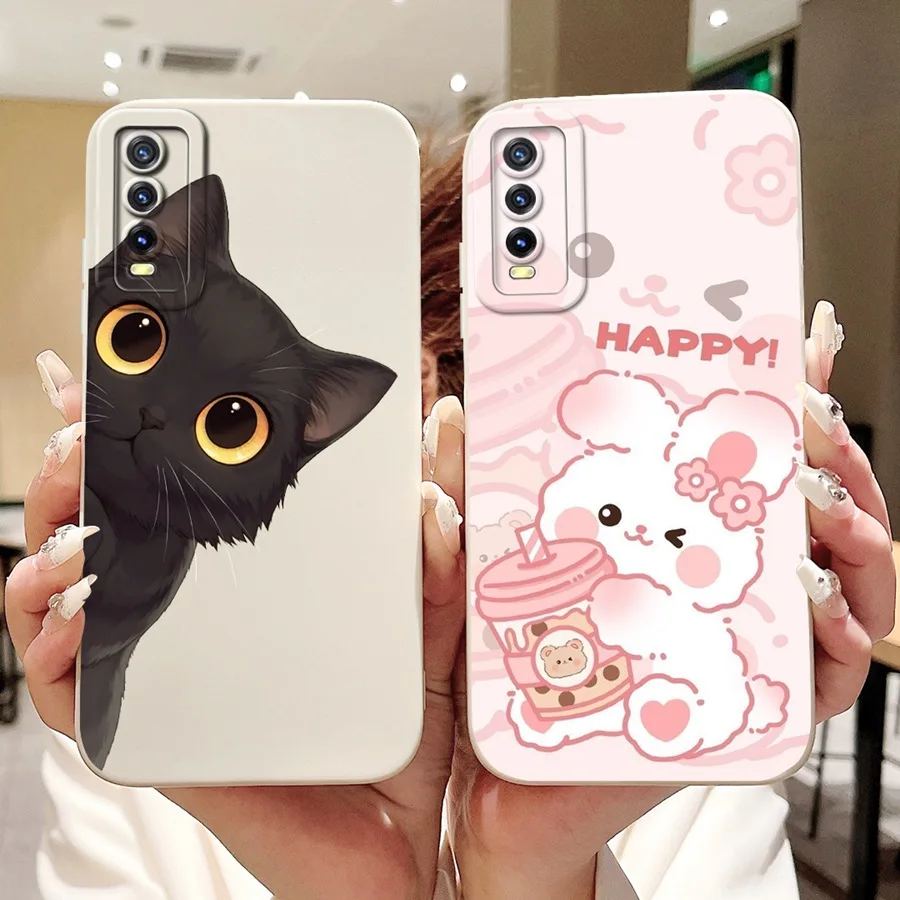 Case for Vivo V2027 V2028 Cover Soft Silicone Fashion Style Full Proective Cover for VivoY20  Y20i  Y11S Y12s Phone Fundas