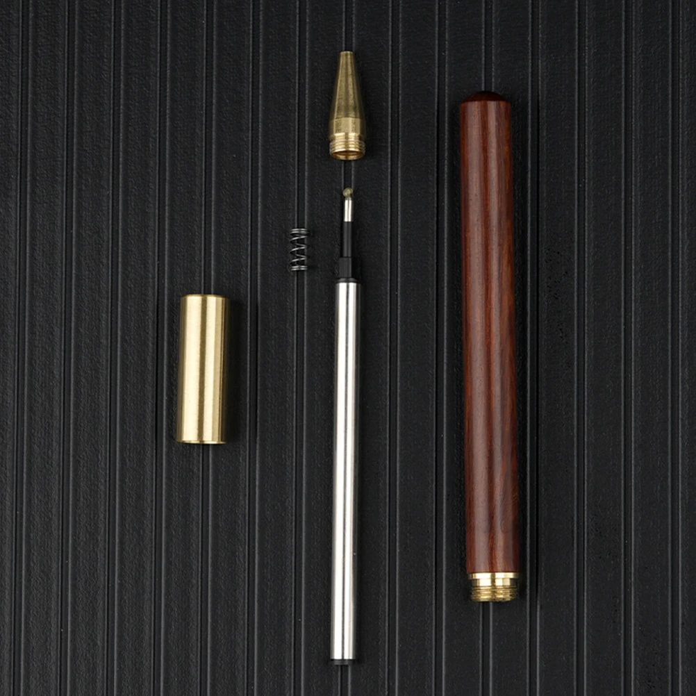 

3Pcs Gel Pens Premium Wood Brass Material Smooth Writing Office School Multi-Function Business Sign Pens Portable Daily Use