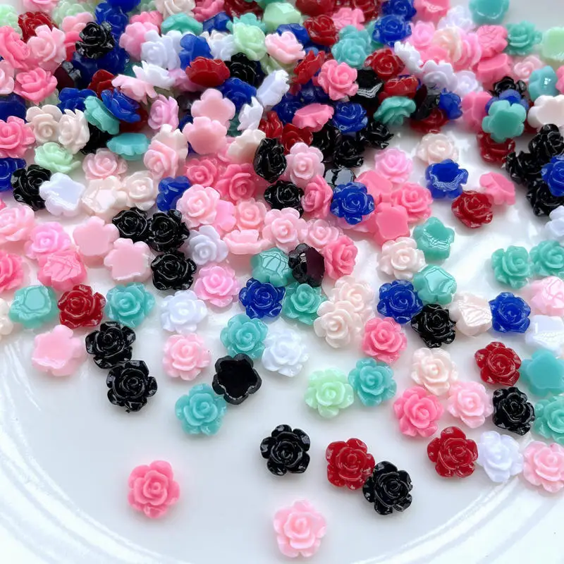 50 pieces of new cute 13mm resin mini flower flat back Cabochon scrapbook Kawaii DIY decorative accessories