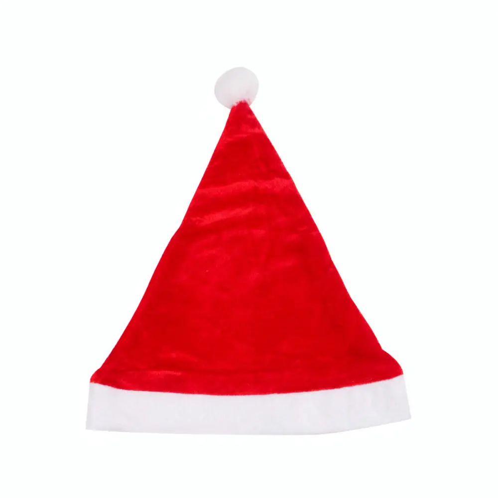 Soft Velvet Santa Hat Christmas Celebration Cap Festive Headwear For Kids Adults Party Costume Holiday Decoration
