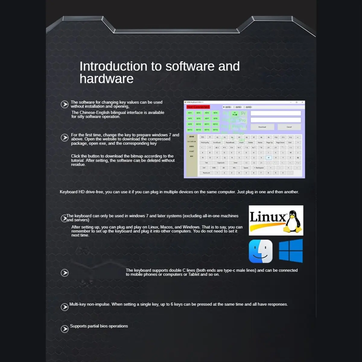 

Стабильная мини-клавиатура на заказ, 2-клавишная RGB-клавиатура Macro OSU, программируемая механическая клавиатура для игровой работы, белый тип A