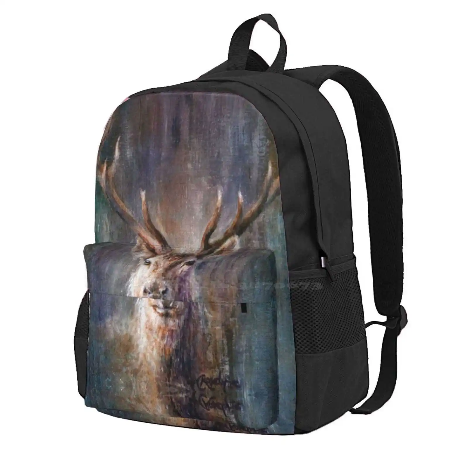 Highland Hues Stag Hot Sale Schoolbag Backpack Fashion Bags Stag Red Deer Antlers Scotland Magical Mystical