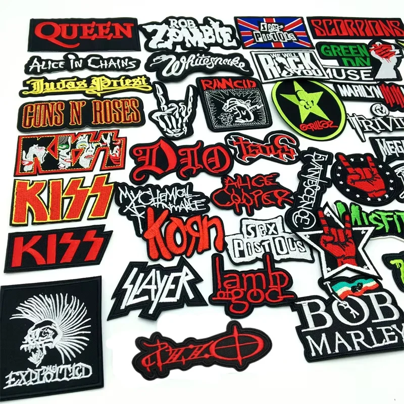 Punk Rock Music Band Embroidery Patches DIY Applique Sewing Supplies Decorative Badges Classic Nostalgia MUSIC image 3