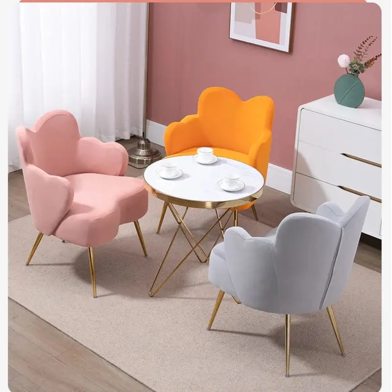 Living room Chairs Velvet backrest armchair Nordic Relaxing single sofa Dresser makeup soft chair Cafe waiting chair Furniture