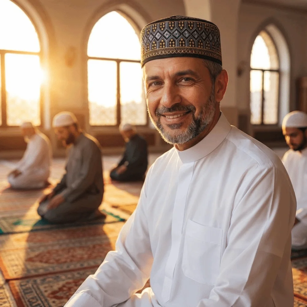 

Turban Hats Ethnic Style Islam Flat Cap Breathable Round Worshipping Hat Comfortable Thin Ramadan Hat Men