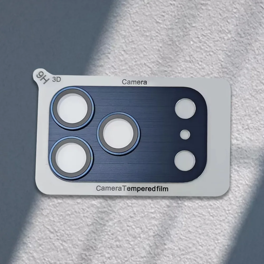 Original 9H HD Rüstung Kamera Objektiv Schutz Für IPhone 17 Pro 17 Pro Max Aluminium Metall Ring Objektiv Gehärtetes Glas film Fall Kappe