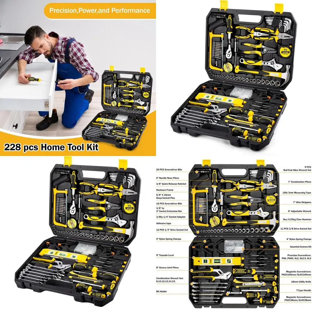 

Complete 228-Piece Socket Wrench Set for Auto Repair with Storage Case