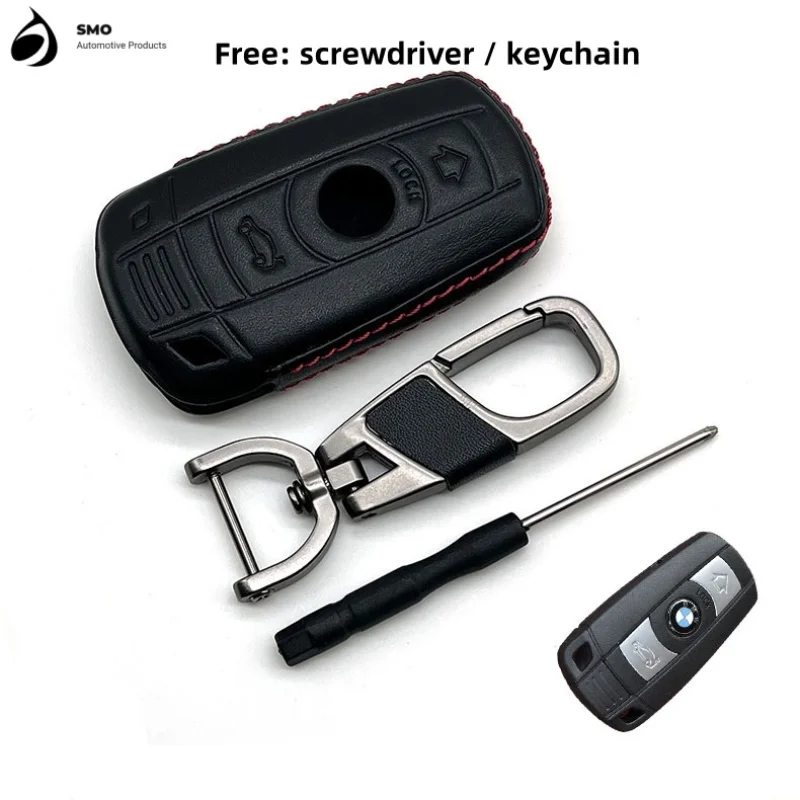 

For The Old BMW 3 Series Z4 Smart Key Case BMW Non-plug-in Key Case Leather Protective Case Buckle Cowhide Protective Case