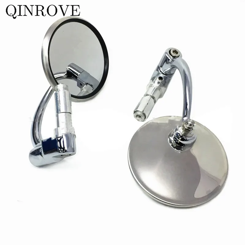 22MM Handle Bar End Mirror Motorcycle Accessories stainess steel Rearview Mirror Universal For Honda Rebel 500 Suzuki Yamaha YBR