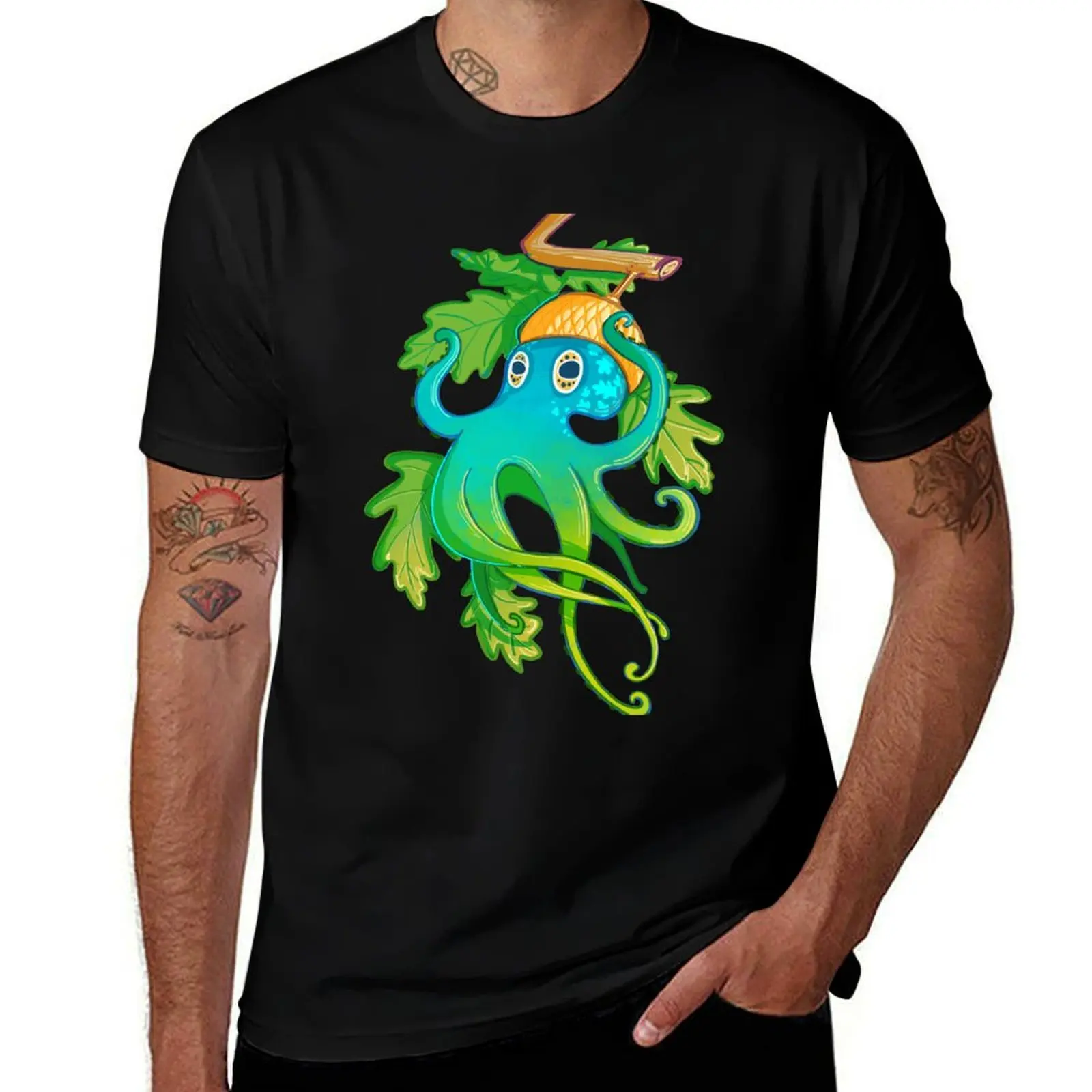 Acorn + Octopus T-Shirt Running Performance Short Sleeve Tee T-Shirt