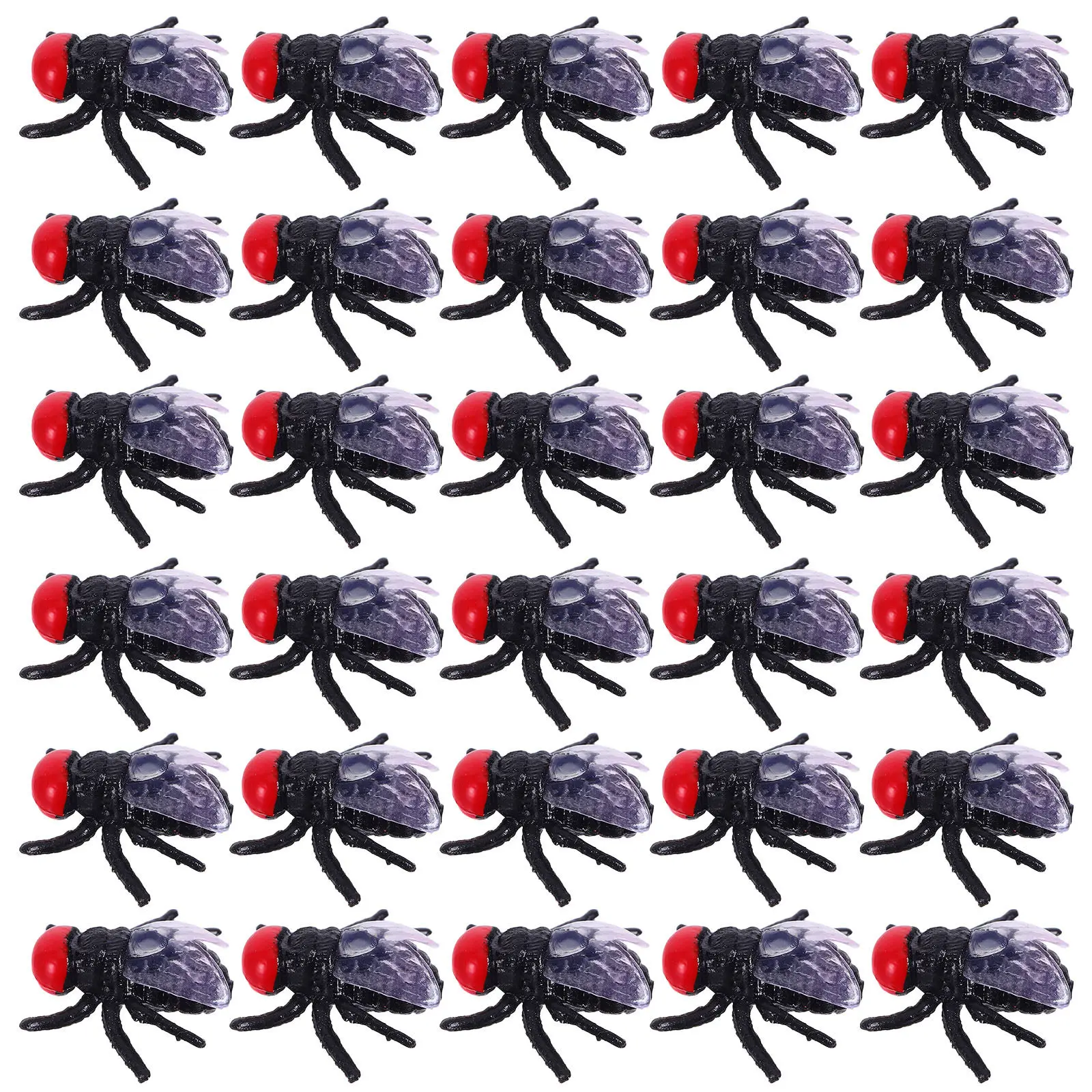 50Pcs Simulation Fake Fly Prop Lifelike Scary Halloween April Fool's Tricky Prank Artificial Insect Decoration
