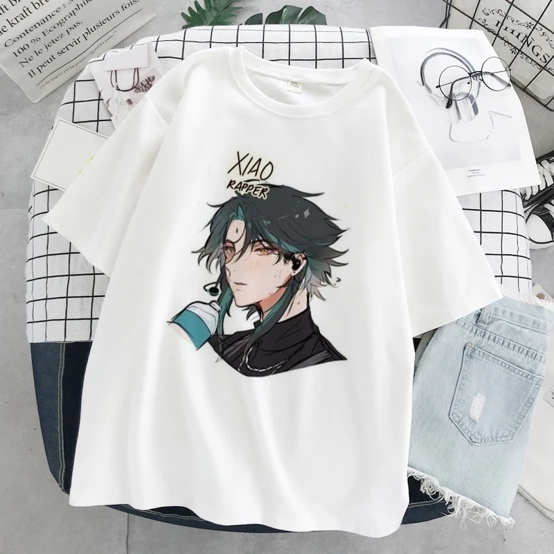 Genshin Impact Clothes Aesthetic Graphic Women T-shirt 2023 Summer Anime Harajuku Fashion Short Sleeve T Shirt Y2k Clothes Tops