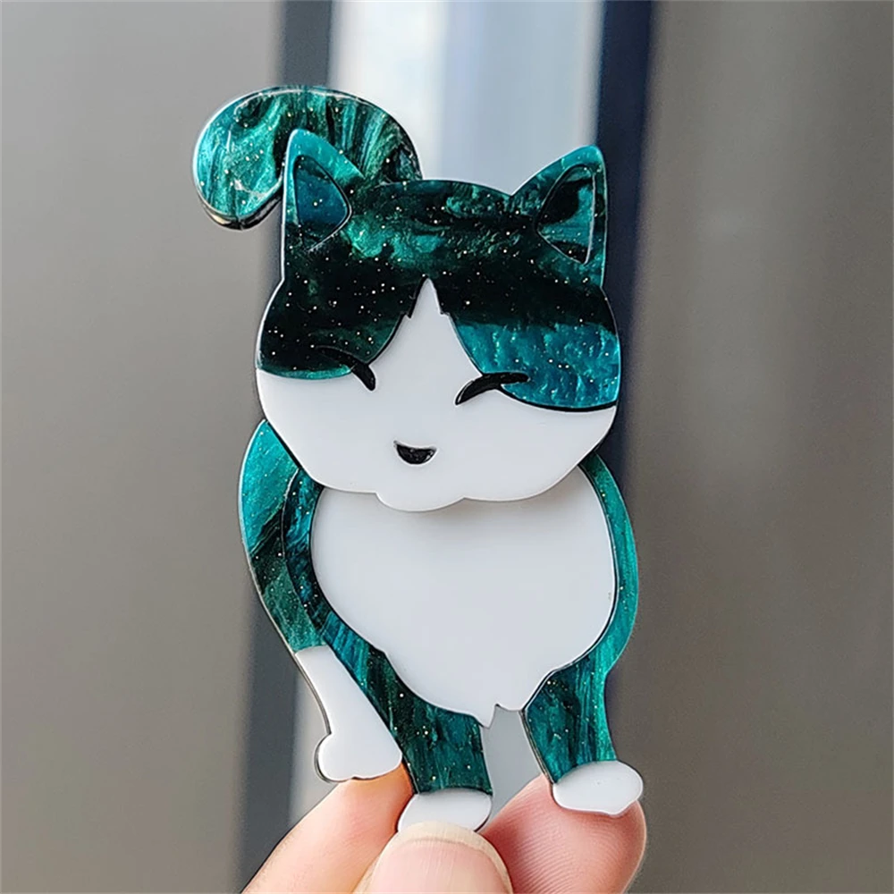 Acrylic Cute Cat Brooches For Women Colorful Animal Pin Cartoon Lovely Pets Party Office Brooch Pin Jewelry New Arrival 2023