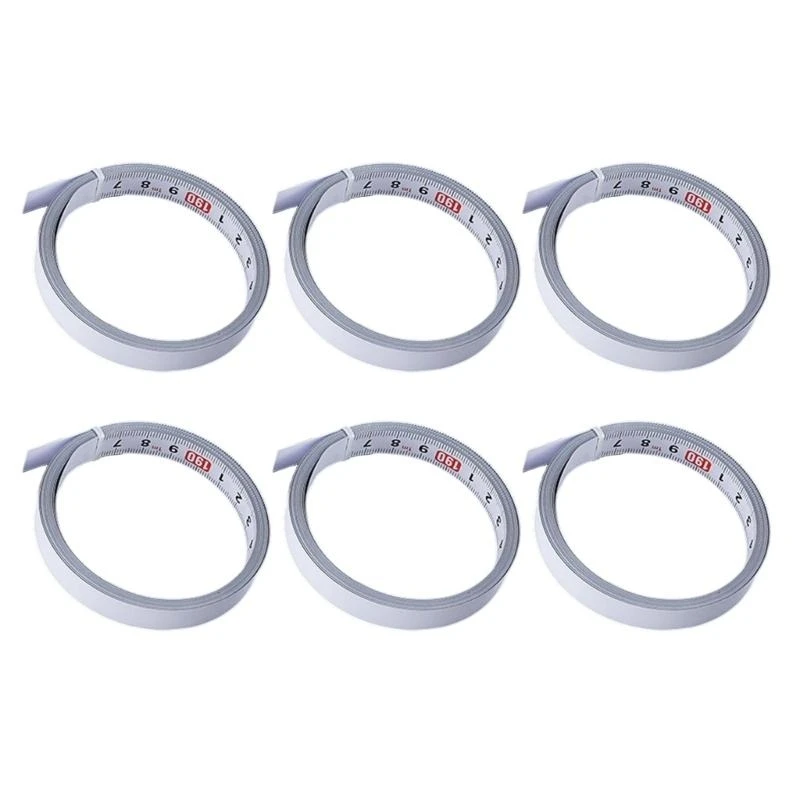 

A2BE 6pcs Measurement Tool Soft Tape Measure Backed Adhesive Flexible Tape Measure Portable Measuring Ruler 1m/2m