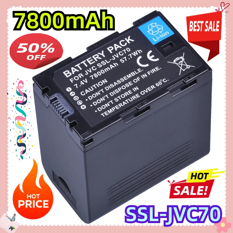 For JVC SSL-JVC50 SSL-JVC70 JVC GY-HMQ10 GY-HM200 GY-LS300 7800mAh SSL-JVC70 JVC70 Camcorder Batteries