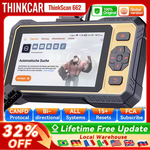 THINKCAR Thinkscan 662 Bi-directional Scan Tool CANFD Obd2 Scanner Car Diagnostic Tool Automotivo Code Reader 12 Reset Life Free