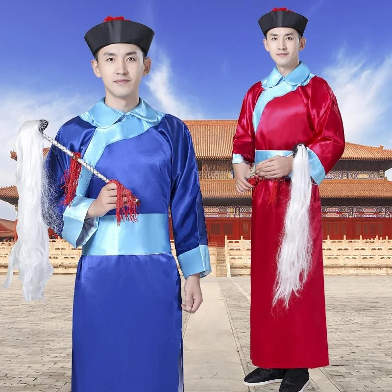 

Qing Dynas M Eunuch Костюм для взрослых Одежда для выступлений Court Chamberlain Костюм зомби на Хэллоуин Плавающая пыль Jinghua Trans...