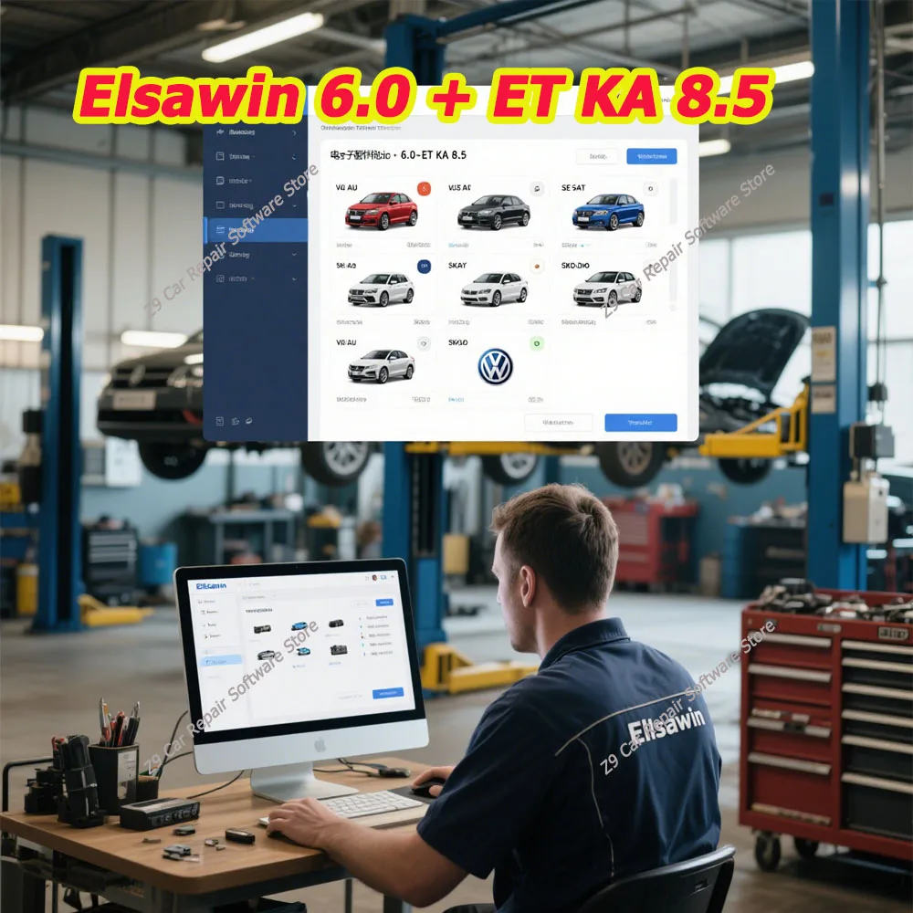 NUEVO Elsawin 6,0 + ET KA 8,5/8,3 Vehículos grupales Software de reparación de automóviles Piezas electrónicas Catálogo Soporte para VW/AU/DI/SE/AT/SKO/DA