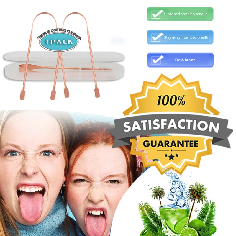 1Pc Tongue Scraper Oral Cleaner Brush Fresh Cleaning Hygiene High Quality Tongue Scraper Pure Copper