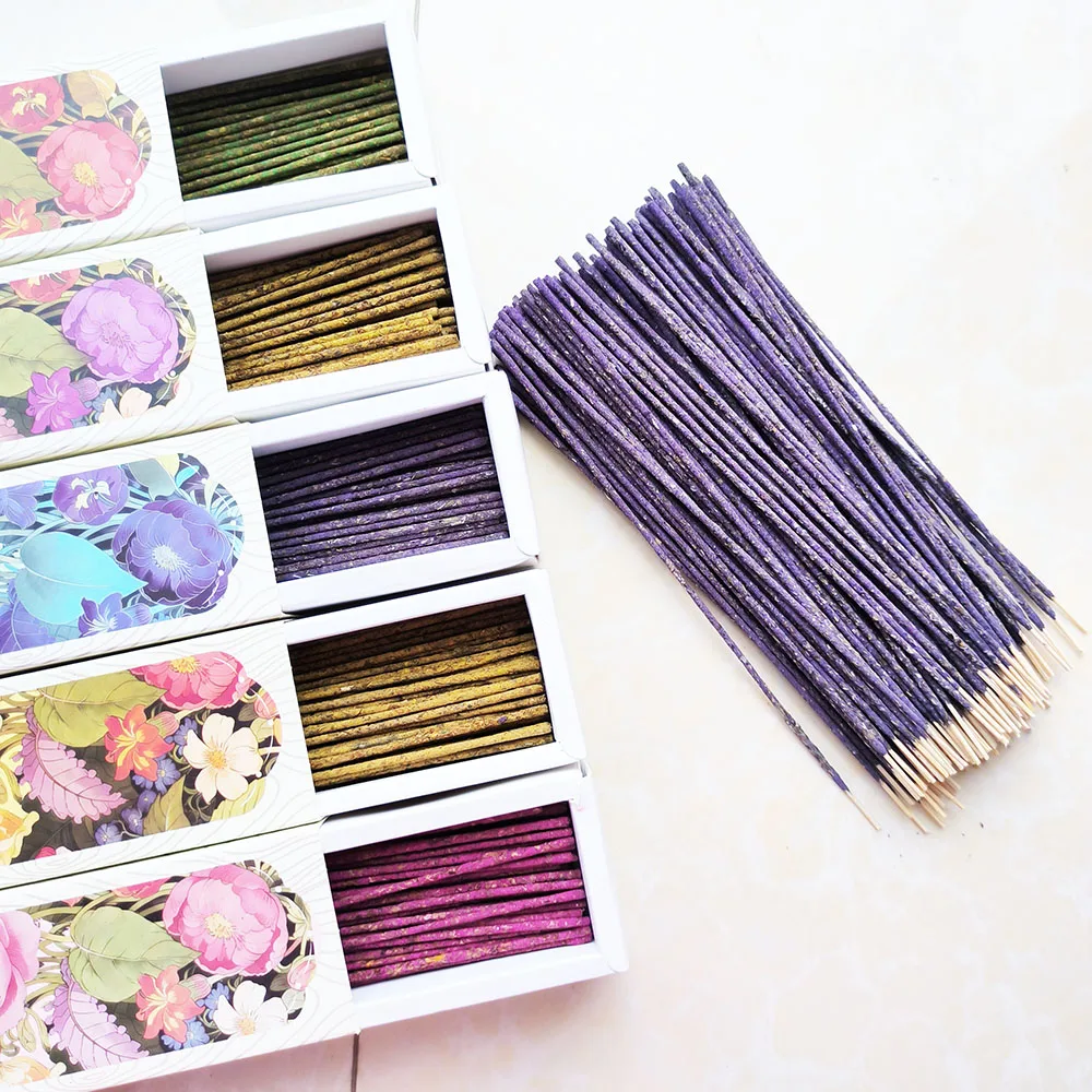 150pcs/lot Natural Incense Sticks Thin Handmade Lavender Joss Sticks Jasmine Rubbing Fragrance by Hand Stick Incense
