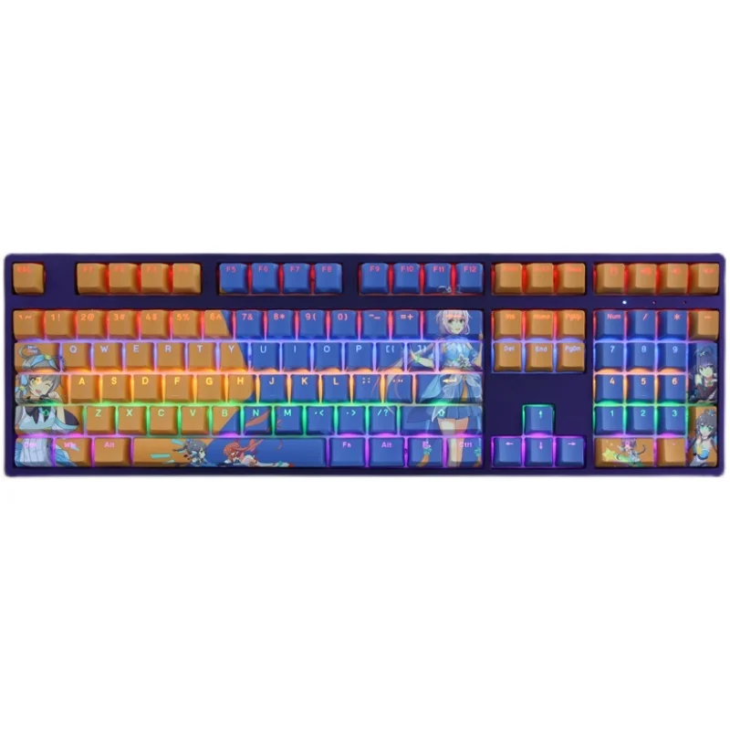 1 Set PBT 5 Sides Dye Sublimation Keycaps Two Dimensional Cartoon Anime Vsinger Key Caps OEM Profile Backlit Keycap