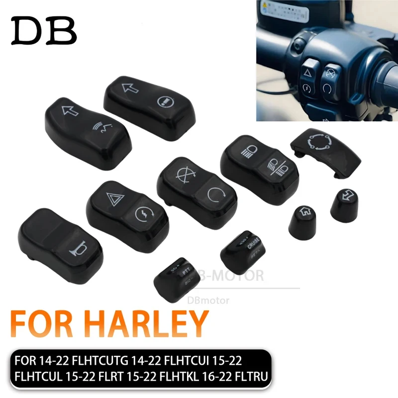 Motorcycle Hand Control Switch Cap Buttons Cover For Harley 2014 - 17 FLHTCUTG FLHTCUI 15 - 16 FLHTCUL FLRT FLHTKL 16 - 18 FLTRU