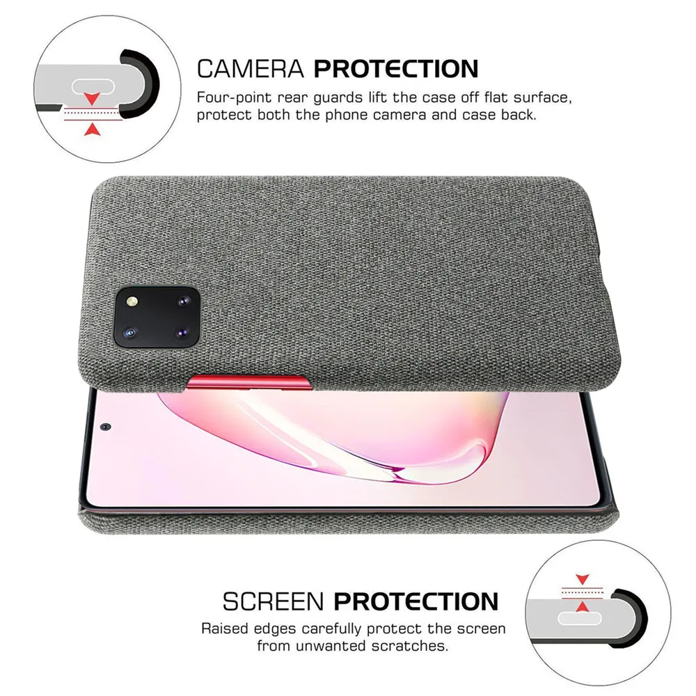 Anti-slip Ultra Thin Fabric Cloth Case For Samsung Galaxy Note 10 Lite Phone Bag Fitted Cover For Samsung Note10 lite A81 M60S